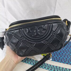Women's Black Tory Burch Fleming Crossbody Bag